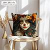 Sugar Skull Girl Cushion Cover Soft Plush Fabric Double-Sided Printed Sofa Cushion Cover For All Seasons Home Decor Gift