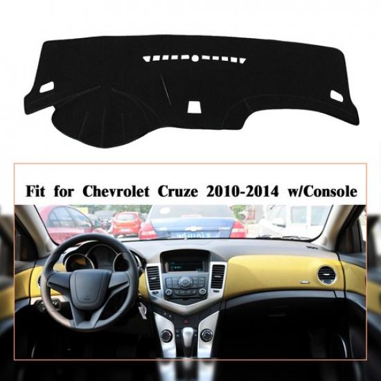 Black Car Dashboard DashMat Dash Cover For Chevrolet Cruze 2009-2014 W/ Console
