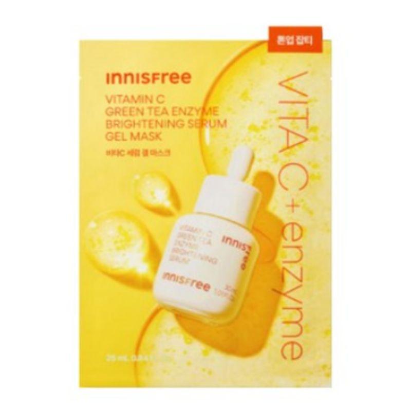 Innisfree Vitamin C Green Tea Enzyme Brightening Serum Gel Mask 25ml, 6 Sheets