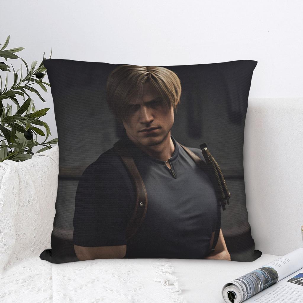 Leon Kennedy Pillow Cover Vintage Pillow Case For Sofa Couch Bed Living Room Comfy Cushion Cover Gift