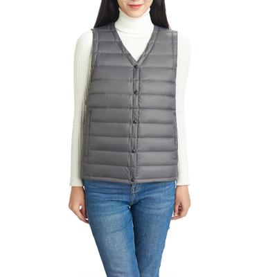 Ultraleichte Daunenjacke ein japanisches und Enthält ein Aufbewahrungsprodukt 0123 Silber-Gensen Damenweste, Marke. Leicht, Warm, Wasserabweisend, Kompakt. Beutel.