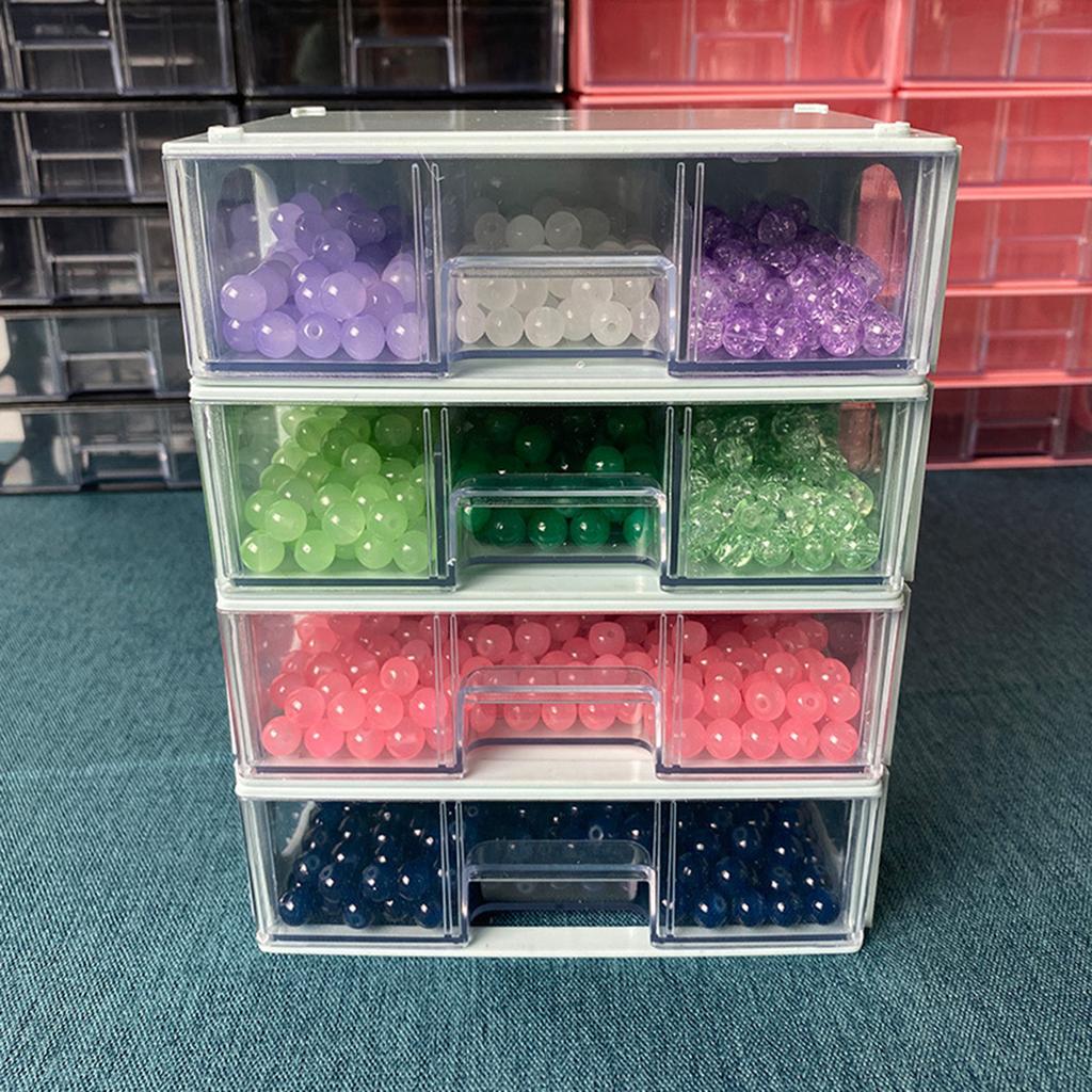 10Pcs Bead Organizer Drawer Cabinet Large Capacity Jewelry Sorting Box with Adjustable Dividers Plastic Beads Container