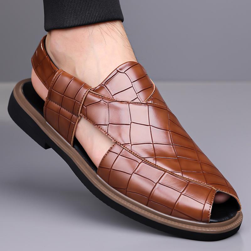 Men’s Sandals Mary Jane Dancing Shoes Dress Wingtip Wedding Stylish Formal Leather Prom Blazers Shoes Over Sized