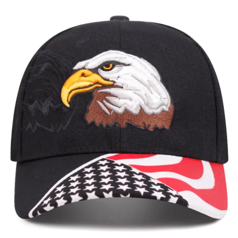 2025 Fashion Personalized New Eagle American Flag Embroidered Hip Hop Hat Outdoor Daily Leisure Decorative Sunshade Hat Unisex