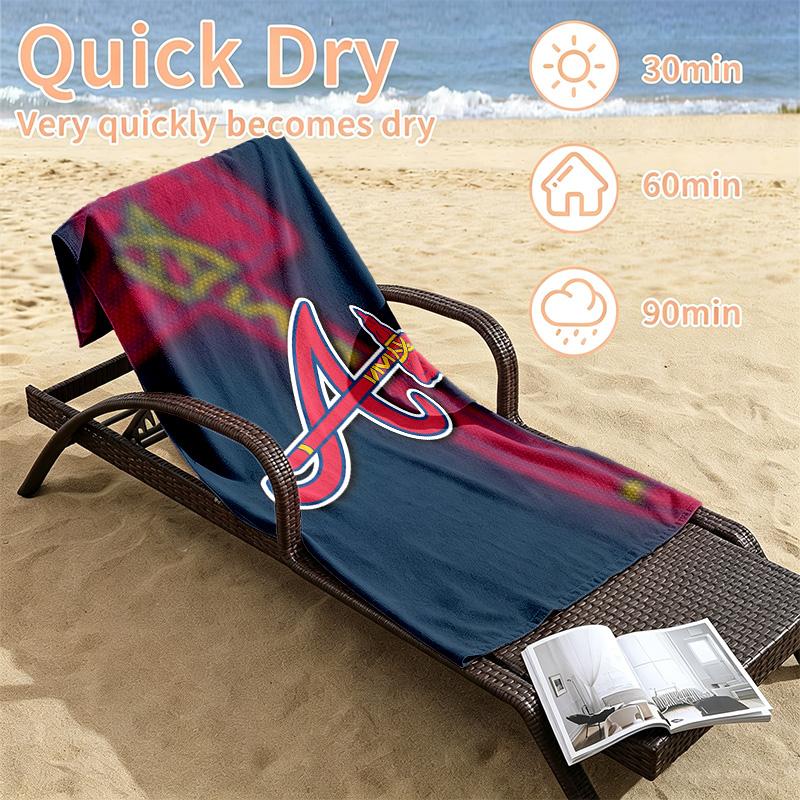 Atlanta Braves Beach Towels Also Serve As Bath Towels Summer Essential a Musthave for the Outdoors the Beach and the Pool