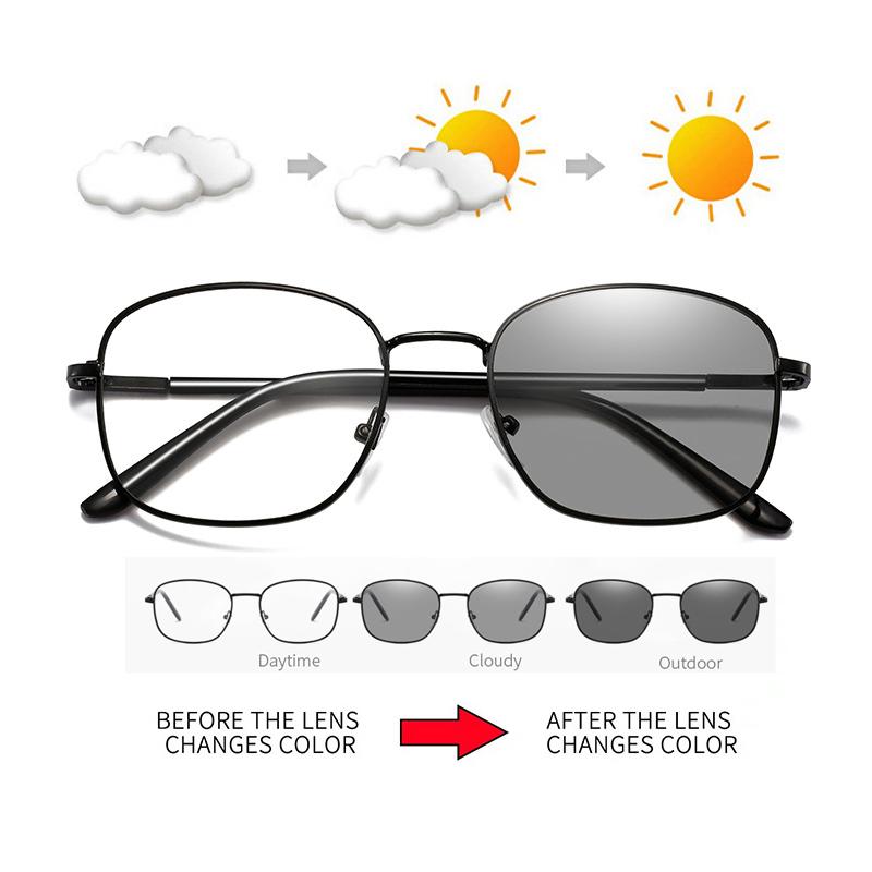 Photochromic Sunglasses Anti Ultraviolet Transparent Frame Eyeglasses Fashion Korean Elegant Simple Eyewear Women