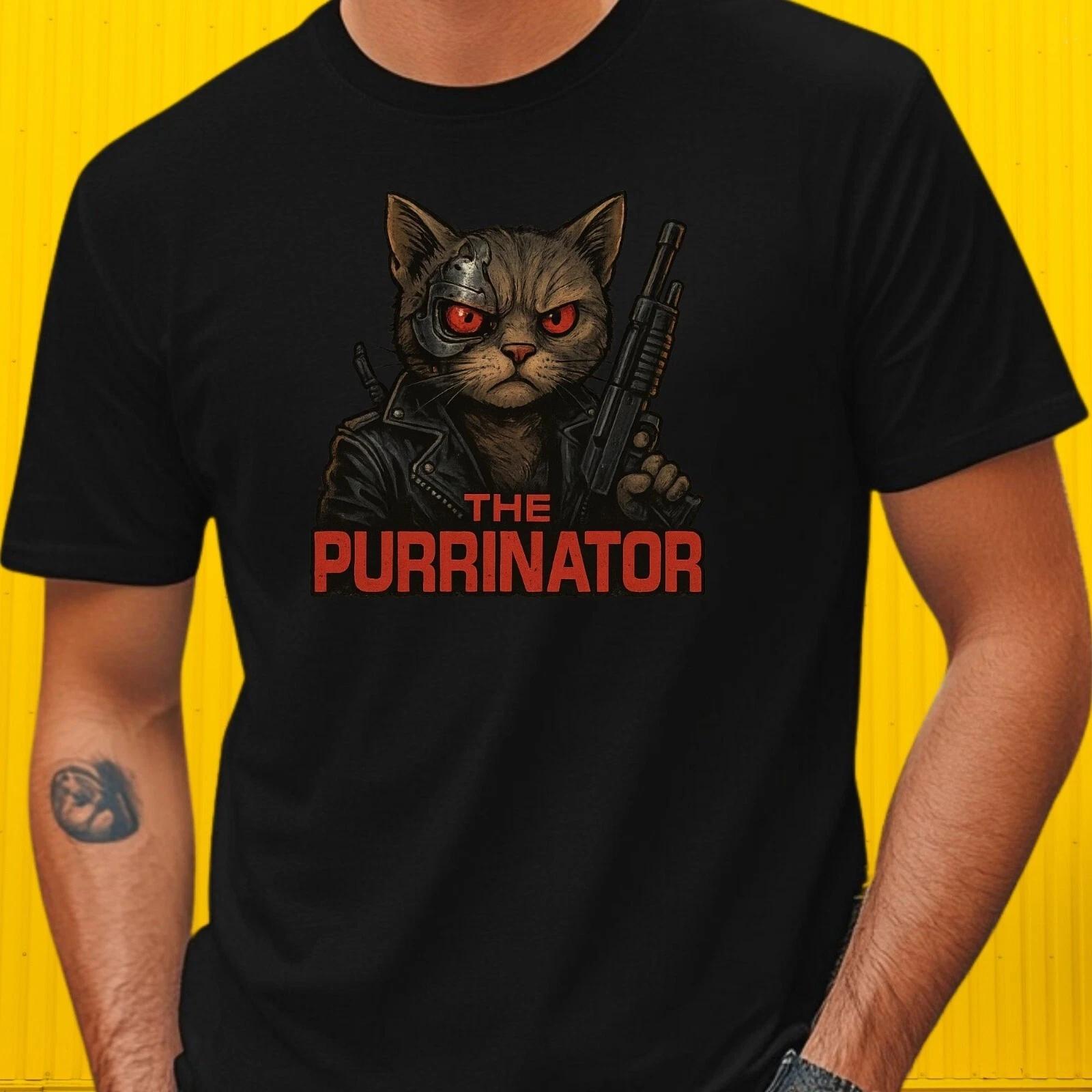 T-Shirt Herren Der Purrinator Parodie Motiv Baumwolle Größe S bis 5XL XXL