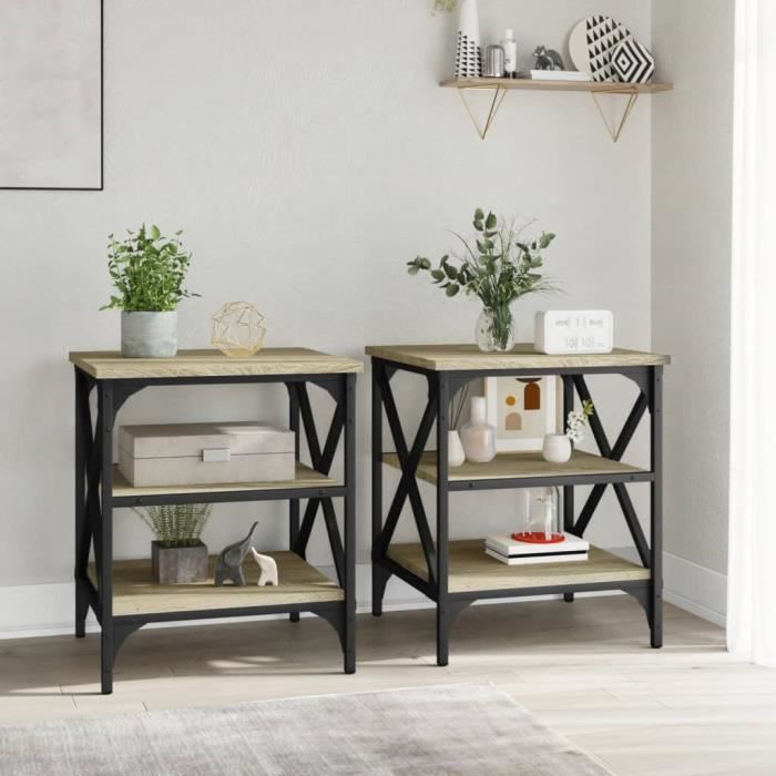 VidaXL Side Tables 2 Pcs Sonoma Oak 40x42x50 Cm Engineered Wood 825775