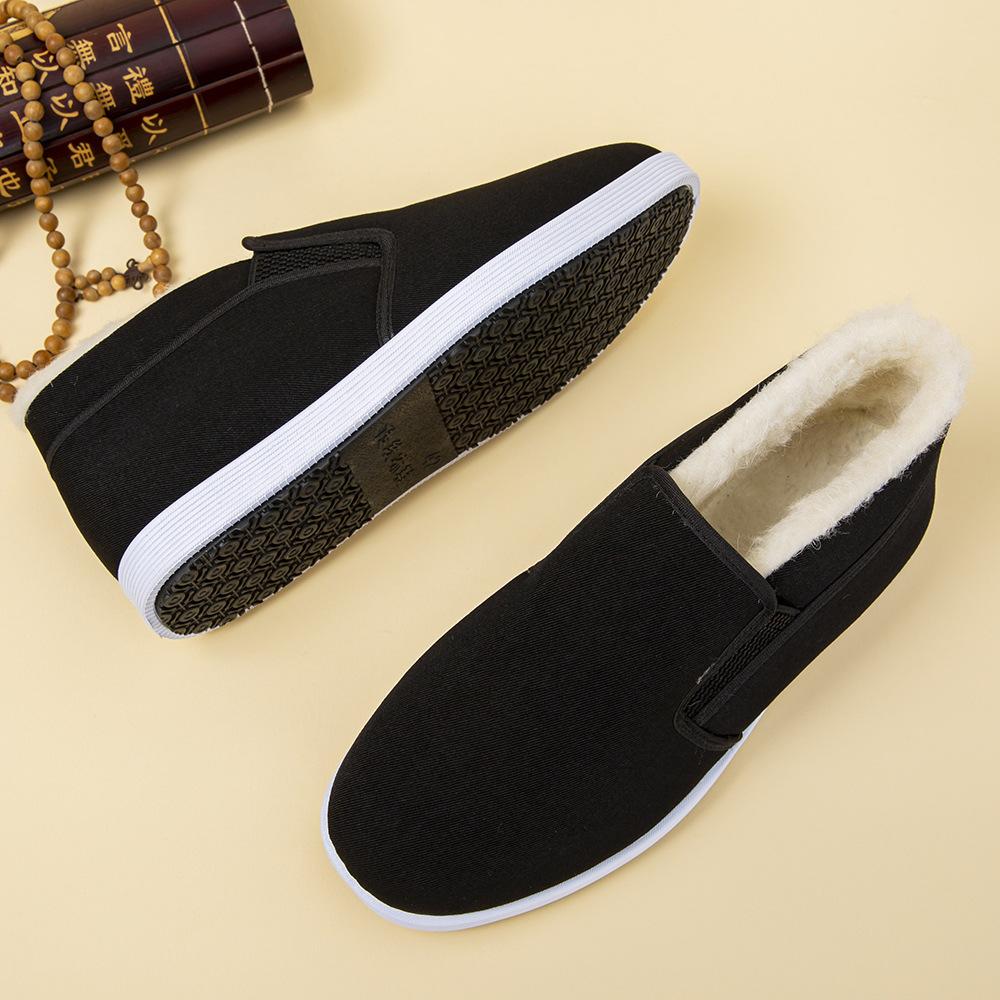 Autumn and Winter Men's Cloth Shoes Soft-soled Labor Insurance Piled Thickened Cotton Shoes Casual Warm and Comfortable Men's Shoes