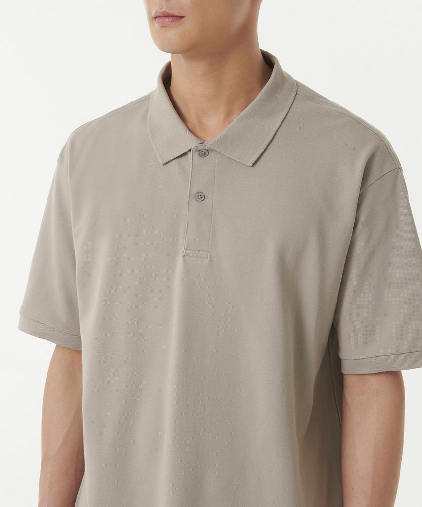 Musinsa Standard [Cooltandard] Relaxed Fit Pique Polo Shirt [Grayish Beige]