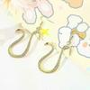 Cartoon Snake Pendant Earrings Anime Boa Hancock Cosplay Prop Dangle Eardrop Jewelry Cute Party Gifts for Woman Girls