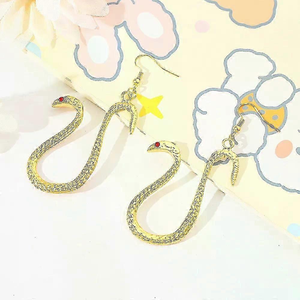 Cartoon Snake Pendant Earrings Anime Boa Hancock Cosplay Prop Dangle Eardrop Jewelry Cute Party Gifts for Woman Girls