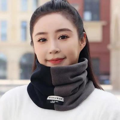 Two-Tone Fleece-Lined Scarf for Men & Women: Thick, Warm, Windproof, Versatile Accessory for Autumn & Winter Cycling & Cold Weather