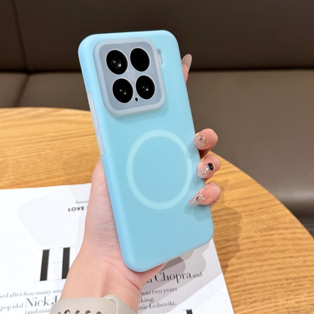 Fashion Jelly 2 In 1 Liquid Silicone For Magsafe Magnetic Phone Case For XiaoMi Mi 15 14 Pro Frosted Non-Slip Soft Bumper Cover