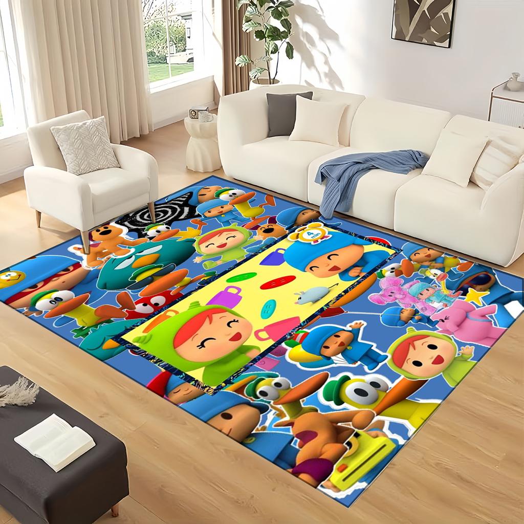 3D Fun P-Pocoyo Elly Pato Cartoon Carpet Rug for Home Living Room Bedroom Sofa Doormat Decor,kids Play Non-slip Floor Mat Gift