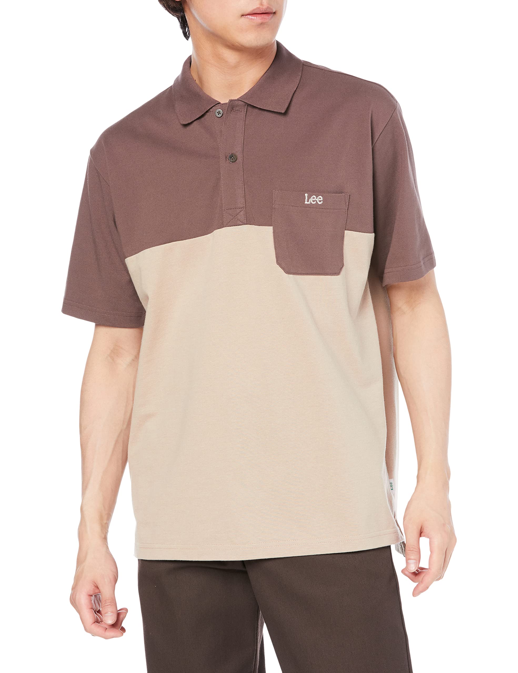 

Lee Official Leesures Play POLO Size S T-Shirt, Brown,