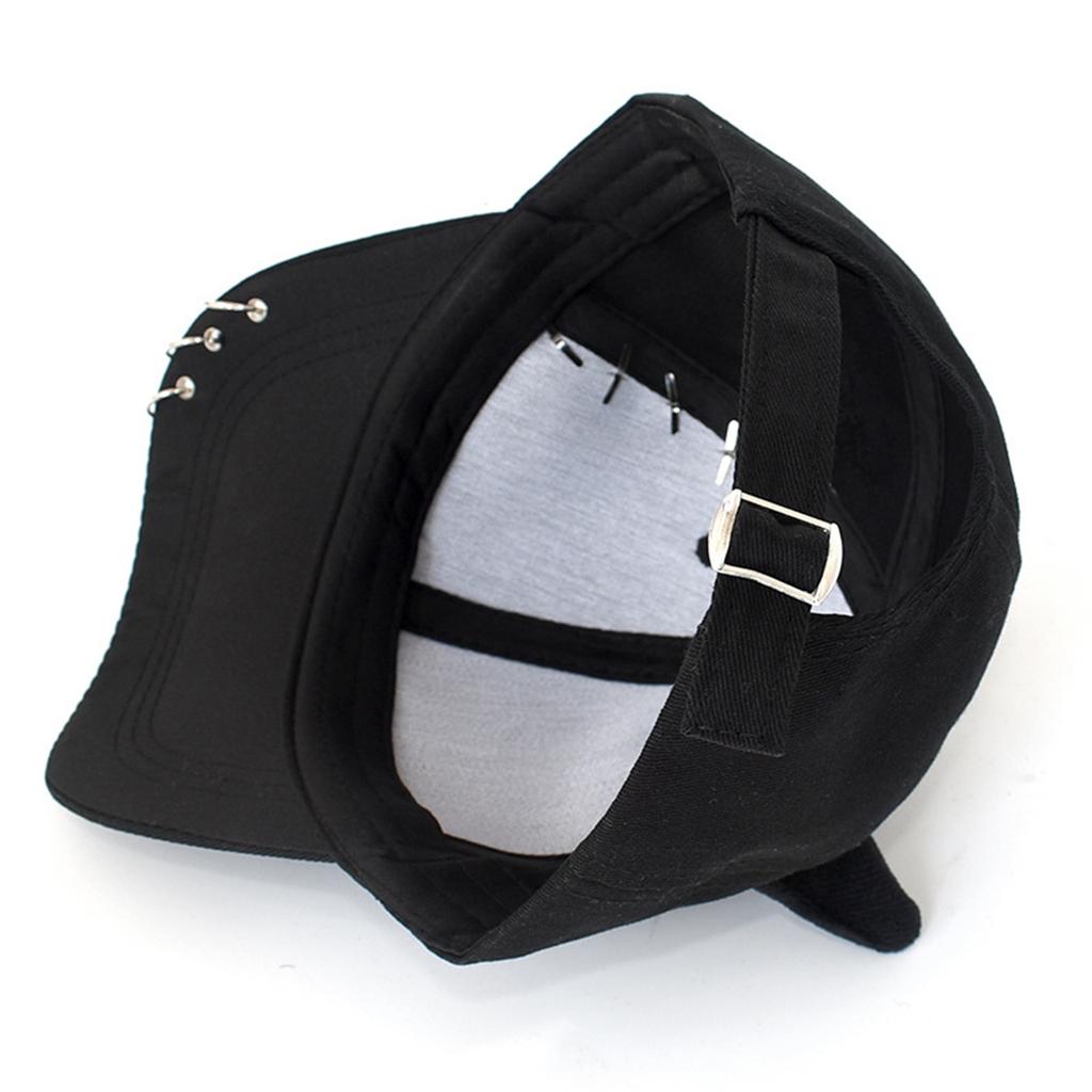 Unique Metal Ring Designs Cotton Baseball Cap Comfortable Hip Hop Hat with Adjustable Strap Hat For Outdoor Activities