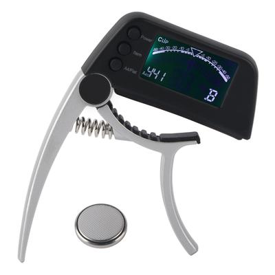 Guitar Capo Tuner Zinc Alloy ABS 2 In 1 Clip with LCD for Acoustic Electric Classical