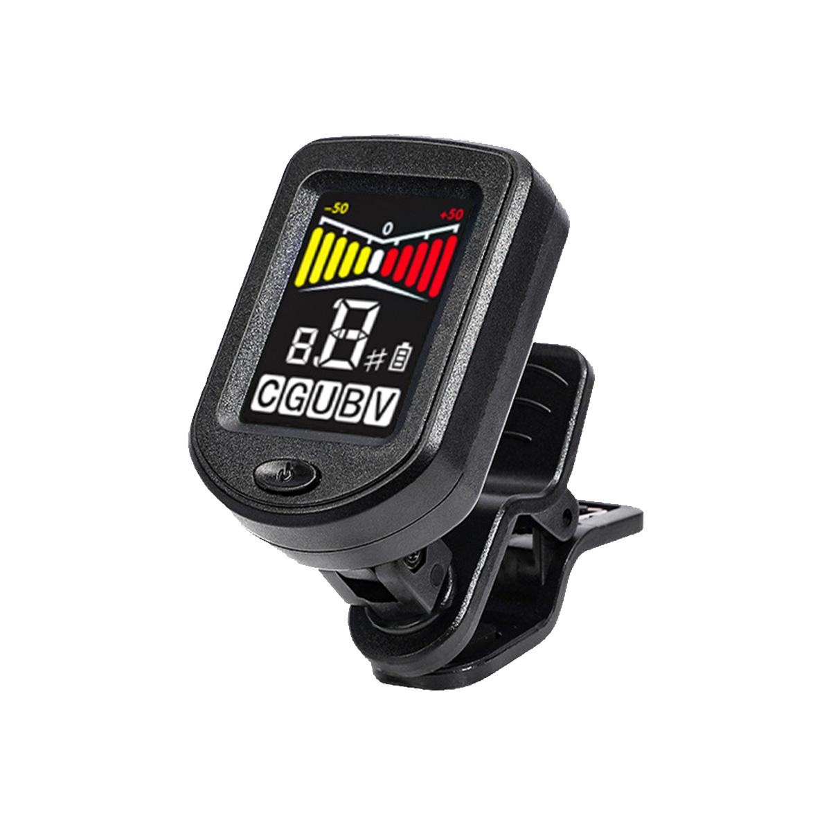 Electronic Clip-On Digital Guitar Tuner Colorful LCD Screen for Violin Bass Ukulele Chromatic Tuning Modes Bass чёрный