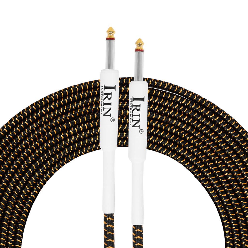 IRIN 10M Electric Guitar Audio Cable 6.35mm Noise-reduction Audio Dual Straight Jack Cable for Electric Guitar/Bass Parts