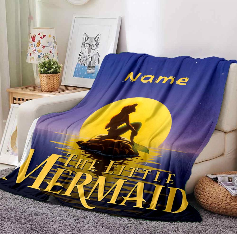 Custom Name Undersea Adventure Flannel Blanket Throw Blanket Soft Warm Sofa Bed Home Decor Unique Gift
