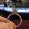 Rhinestone Round Engagement Bridal Wedding Rings Womens Jewelry AVE