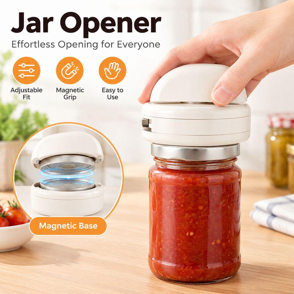 Adjustable Jar Opener Magnetic Base Can Opener New Lid Remover Kitchen