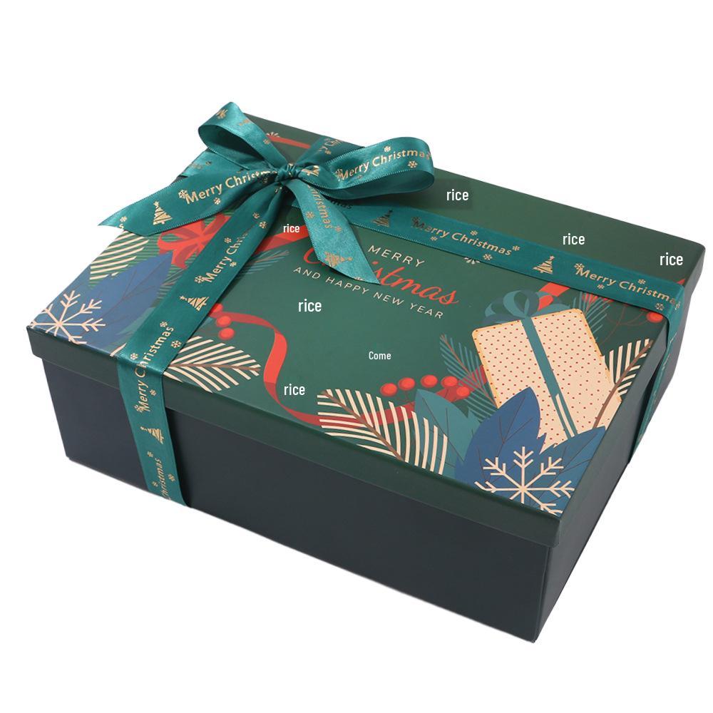 Red Santa Claus Christmas Gift Box with Lid for Scarf and Gloves