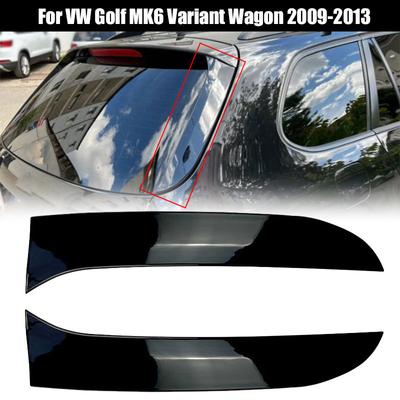 1 Pair ABS Car Rear Window Side Spoiler Glossy Black For VW Golf 6 MK6 Variant Wagon 2009-2013