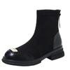 Square heel boots women's new autumn and winter high-end thin medium boots small thick-soled fried street Martin boots