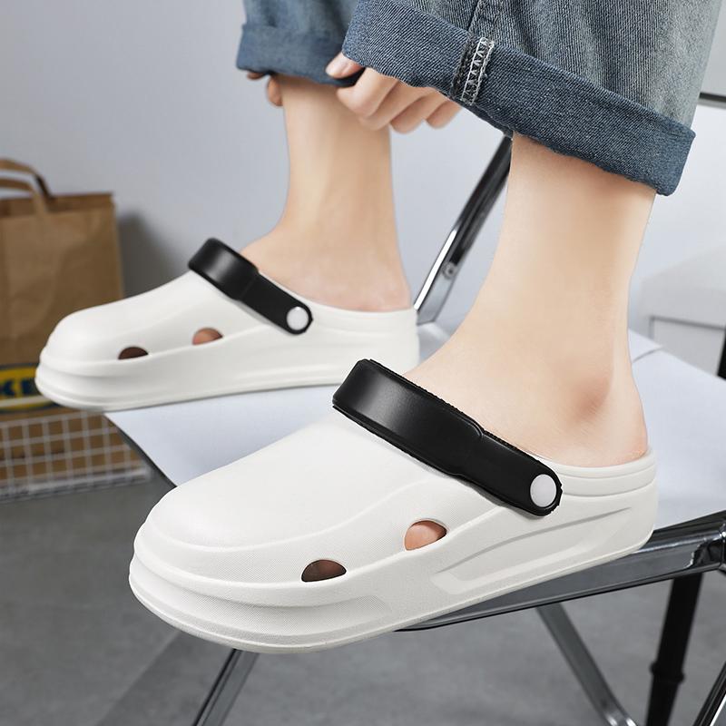 Fashion Summer Fashion Sandals Waterproof Slippers Men Shoes Outdoor Slides Soft Sole Garden Shoes Clogs EVA Beach Sandals Home Slippers