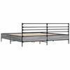Bed Frame Gray Sonoma 200x200 cm Particleboard and Metal