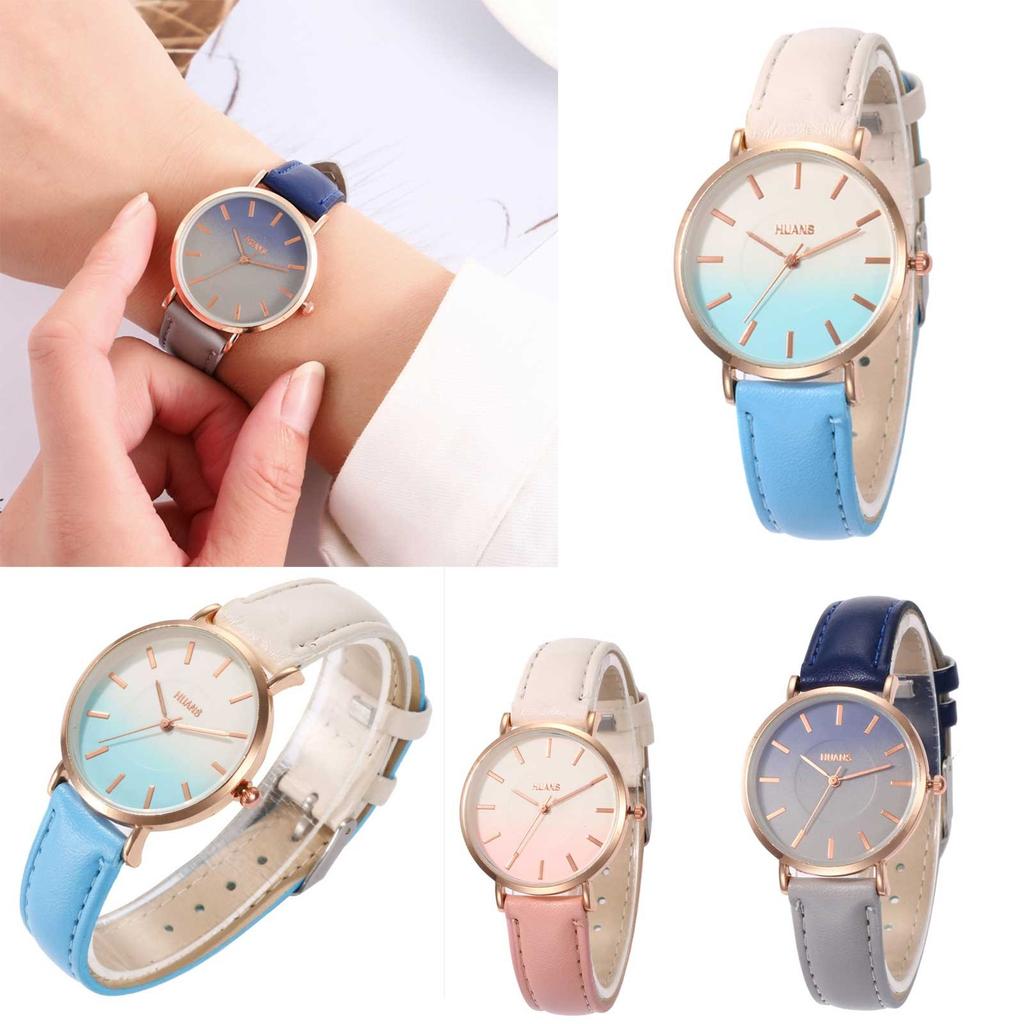 Fashion Pointer Watch Leather Wristband Women's Watch Quartz Watch
