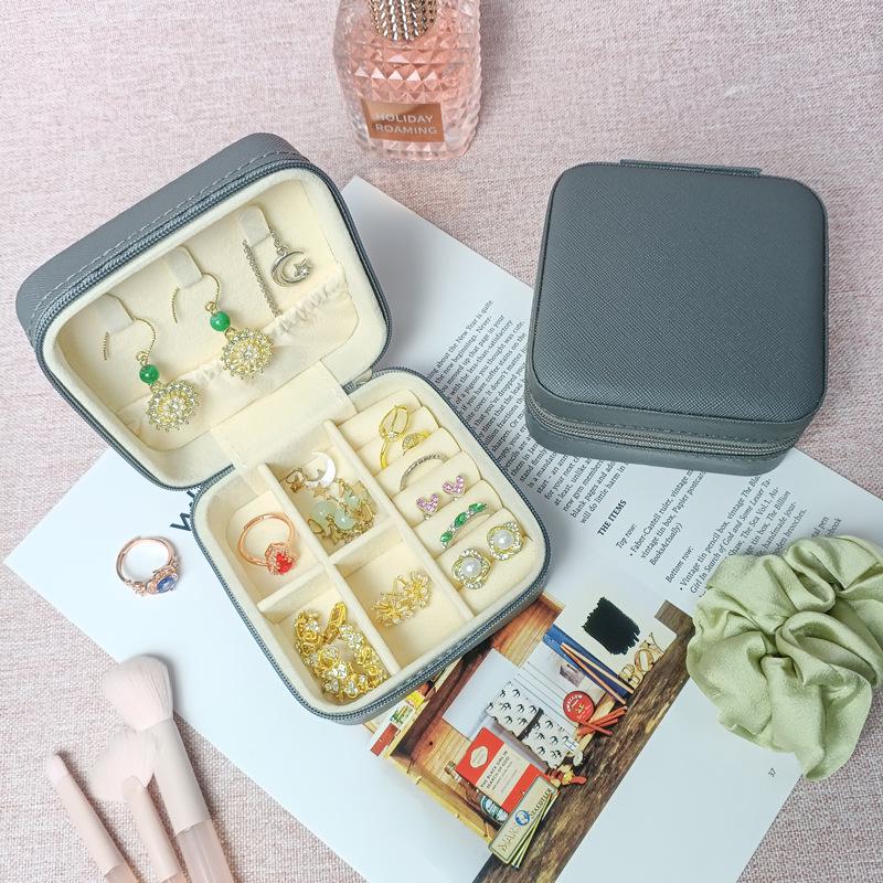 Compact Travel Jewelry Organizer for Ear Studs, Rings, Necklaces, Earrings, and Bracelets