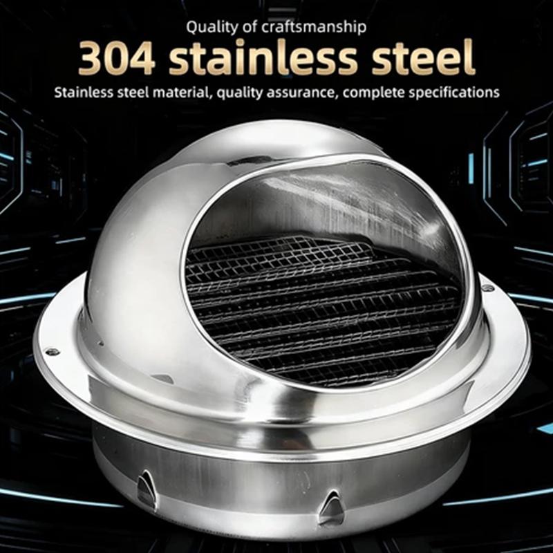 Wall Mount Exhaust Vent Cover 304  for 60mm 150mm Pipe Durable Outdoor Air Grille for Kitchen Workshop