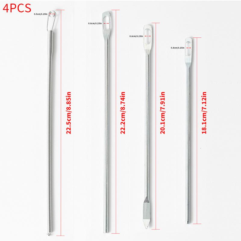 

4PCS/Set Flexible Spring Drawstring Threader Set For Elastic Cords Laces On Pants Hoodies DIY Sewing Repair Tool Kit Accessories