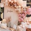 YSF 158Pcs Dusty Rose Light Pink Balloon Garland Kit Boho Arch with Retro Apricot Chrome Champagne Balloons for Valentines Day Decorations Baby
