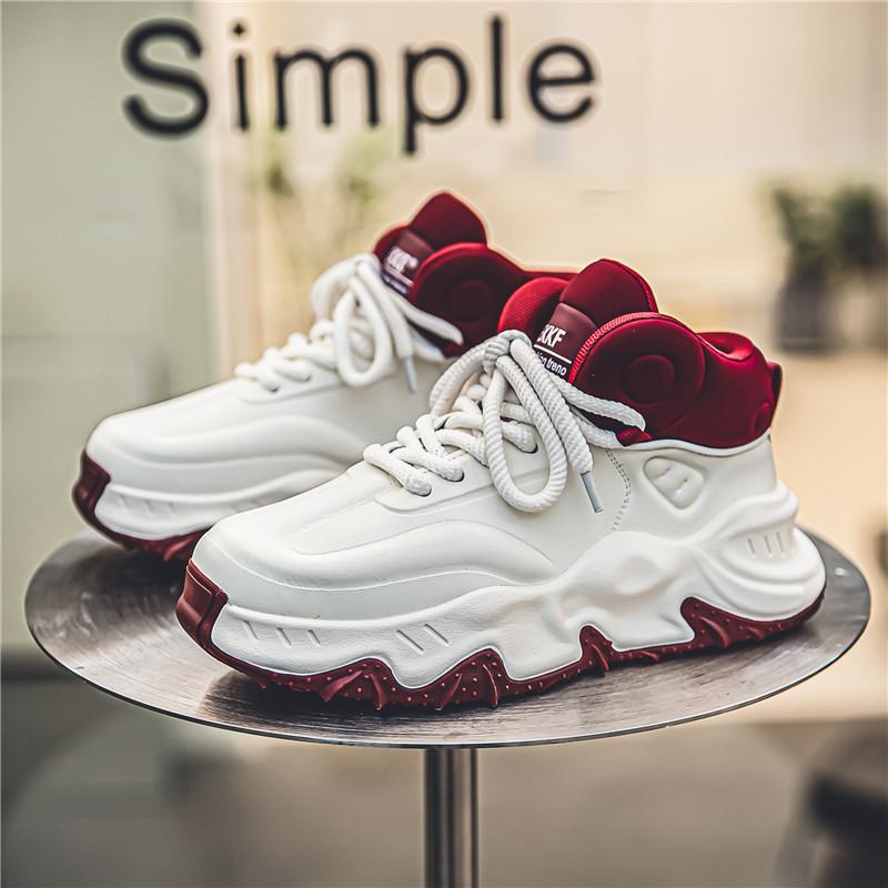 Herrenschuhe Herbst Freizeitschuhe 2024 Modetrend Hongkong-Stil Sportschuhe dicke Sohle erhöhend Dad-Schuhe Herren Douyin gleicher Stil