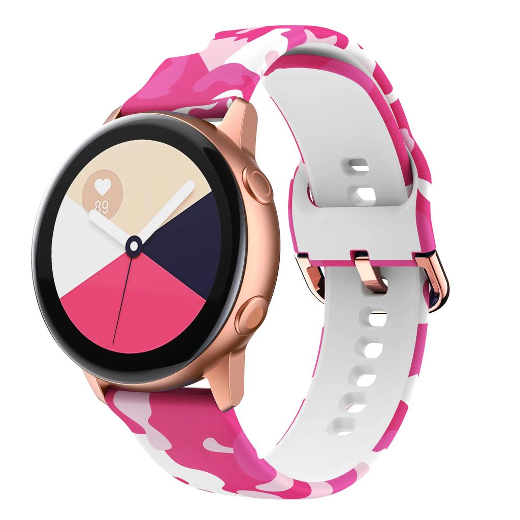 22mm 20MM Watch Strap for Samsung Galaxy Watch 6 5 pro/4/Classic Silicone Sport Bracelet for Amazfit GTR-GTS 4-3-2e Printed Band