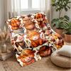 Cute Cartoon Cows Blanket Personalized Name Flannel Blanket Soft Cozy Plush Throw for Sofa Bed Lightweight Home Decor