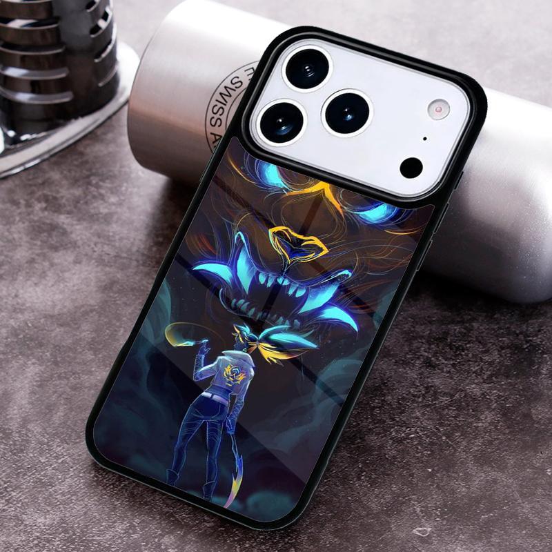 Neon Oni Girl Anime Phone Case for iPhone 17 16 15 Pro Max Air 14 13 12 11 Plus Shockproof Capa Cover