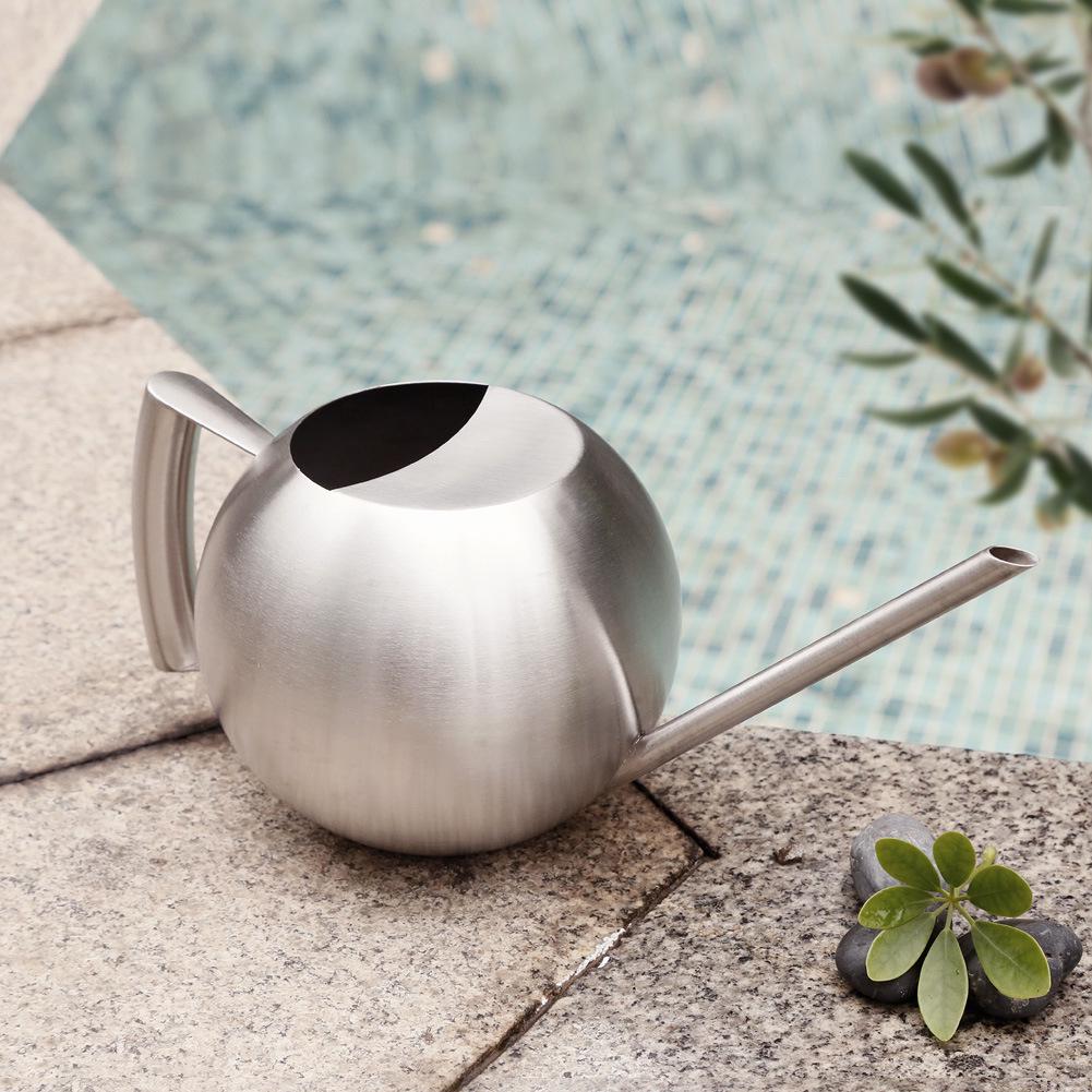 European Retro Stainless Steel Long Spout Watering Can for Large Plants