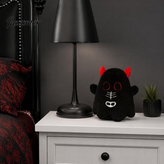 Skin Friendly Plush Toy Halloween Pumpkin Toy, Spooky Ghost Bat Demon Stuffed Doll, Sofa Ornaments Cartoon Plushie Holiday Party Decoration for Home,