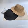 Old Money Style Fashion Hollow Woven Flat Top Straw Hat Women's Fashion Summer Beach Vacation Sun Protection Shade Sun Hat Men