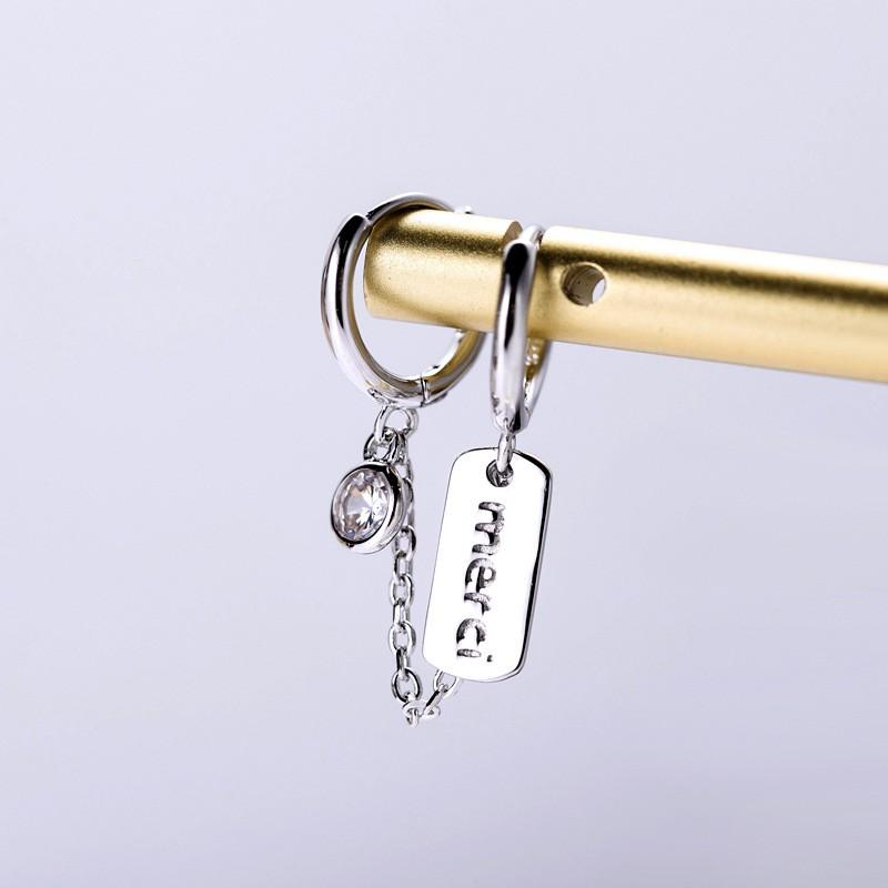 Geometric Square Zircon Stud Earrings Women Sterling Minimalist Korean Style Fashion Jewelry 925 Sterling Silver