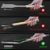 Outdoor Camping Grill Brush with Scraper Long Handle Design Rustproof Heat-Resistant Hard Bristles BBQ Grill Cleaning Brush