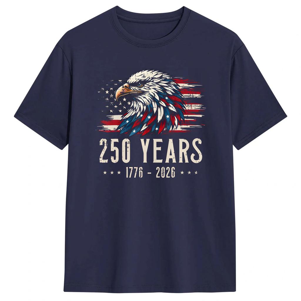 US 250Th Anniversary TShirts Unisex Cool Cotton Tee Shirt Round Neck Short Sleeve T Shirt Plus Size Tops