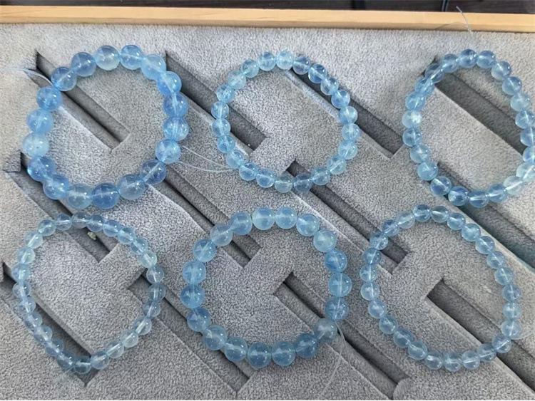 7A Ice Aquamarine Natural Ore Beads for DIY Handmade Crystal Bracelets and Necklaces