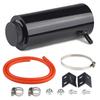 ADPOW Radiator Reservoir Tank, Cylindrical Type, with Hose, Silver, Black, Blue, Car Customization, Universal Radiator Reserve Part (Black)