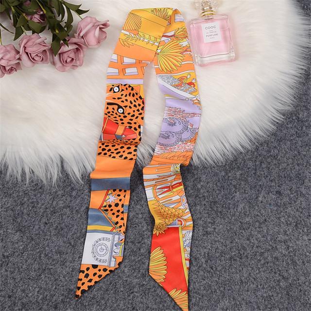 Luxury Horse Cloak Brand Scarf Fashion Design 100% Silk Scarf Women Headwear Skinny Bag Hair Scarves Neckerchief